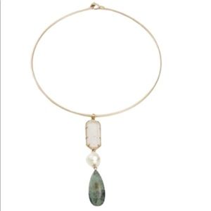 Ralph Lauren Pearl/Stone Pendant Collar Necklace